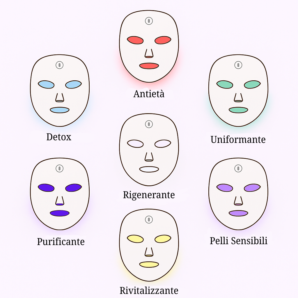 Maschera LED Viso-Rivitalizza e Rigenera la Pelle